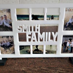 Personalised Family Photo Frame – Custom Text & Colour (3D Printed)