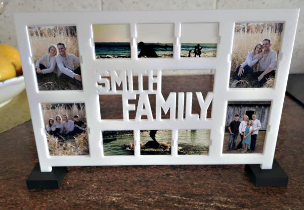 Personalised Family Photo Frame – Custom Text & Colour (3D Printed)